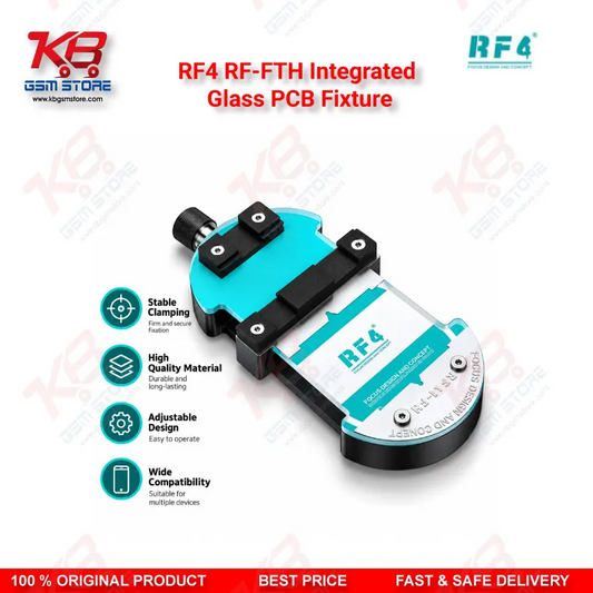 RF4 RF-FTH Integrated Glass PCB Fixture – Dual-Size 58/66mm Motherboard Clamping Stand