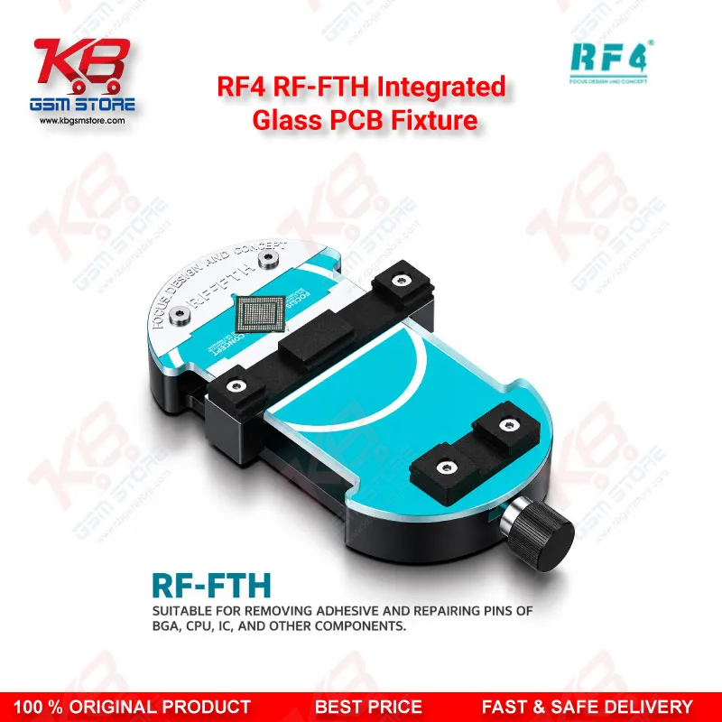 RF4 RF-FTH Integrated Glass PCB Fixture – Dual-Size 58/66mm Motherboard Clamping Stand