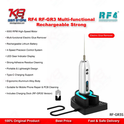 RF4 RF-GR3 Electric Glue Remover – 8000RPM Rechargeable Pen for Mobile Screen Repair
