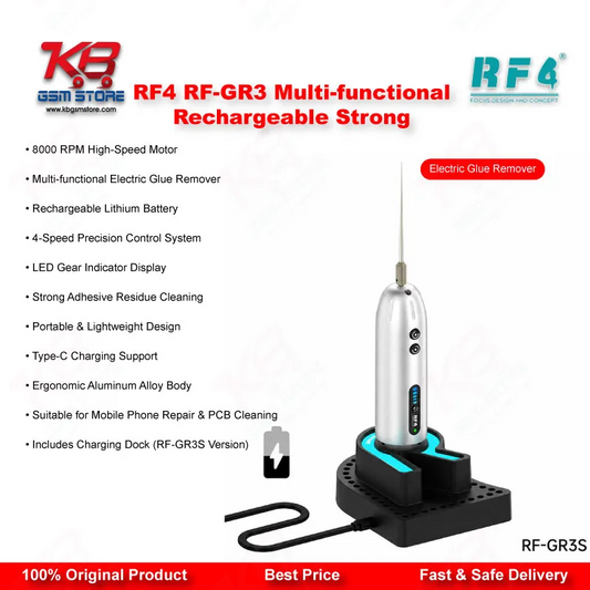 RF4 RF-GR3 Electric Glue Remover – 8000RPM Rechargeable Pen for Mobile Screen Repair