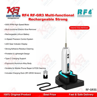 RF4 RF-GR3 Electric Glue Remover – 8000RPM Rechargeable Pen for Mobile Screen Repair