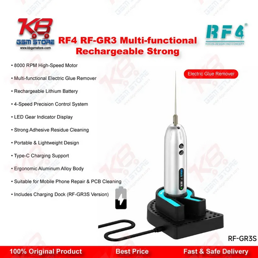 RF4 RF-GR3 Electric Glue Remover – 8000RPM Rechargeable Pen for Mobile Screen Repair