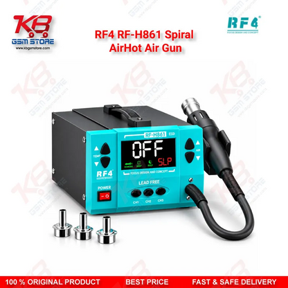 RF4 RF-H861 Spiral AirHot Air Gun — Intelligent Digital Display Desoldering Rework Station with Spiral Air Outlet