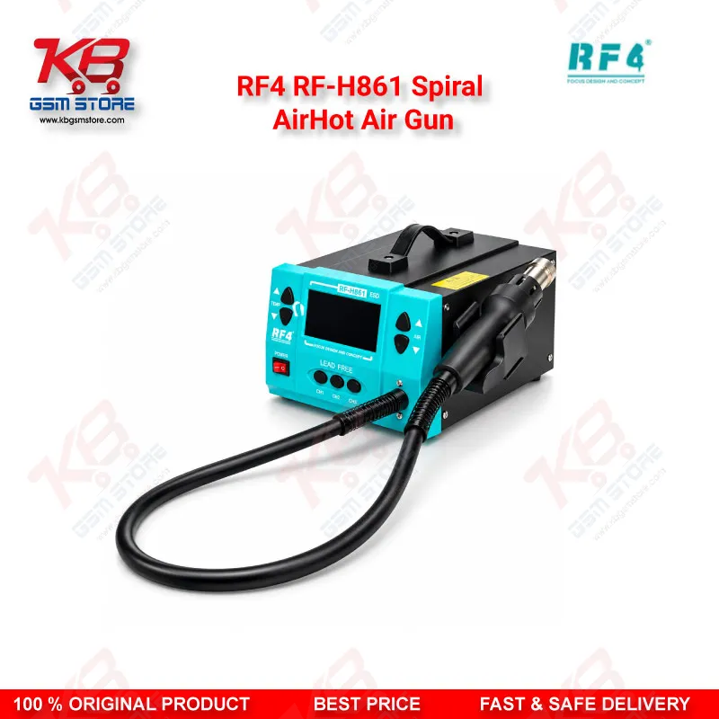 RF4 RF-H861 Spiral AirHot Air Gun — Intelligent Digital Display Desoldering Rework Station with Spiral Air Outlet