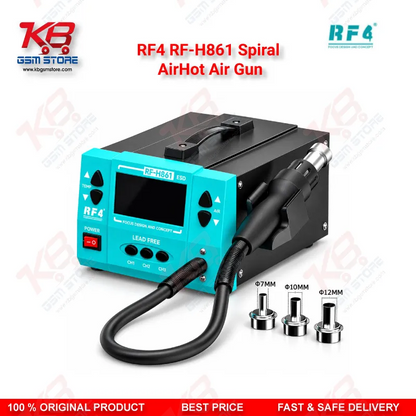 RF4 RF-H861 Spiral AirHot Air Gun — Intelligent Digital Display Desoldering Rework Station with Spiral Air Outlet