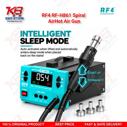 RF4 RF-H861 Spiral AirHot Air Gun — Intelligent Digital Display Desoldering Rework Station with Spiral Air Outlet