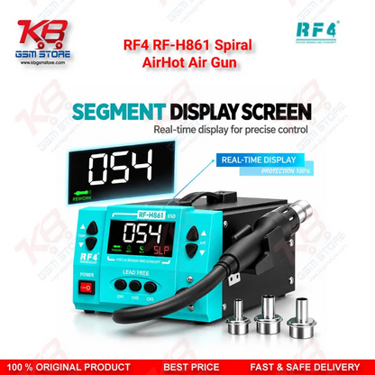 RF4 RF-H861 Spiral AirHot Air Gun — Intelligent Digital Display Desoldering Rework Station with Spiral Air Outlet