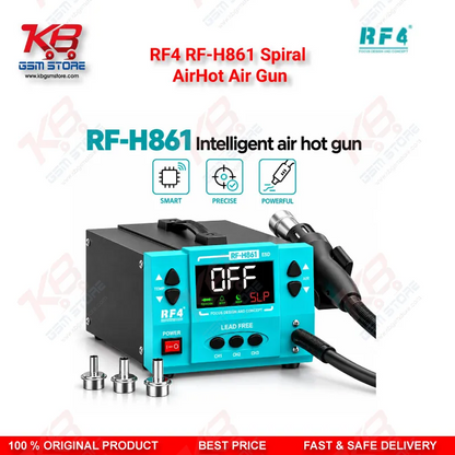 RF4 RF-H861 Spiral AirHot Air Gun — Intelligent Digital Display Desoldering Rework Station with Spiral Air Outlet