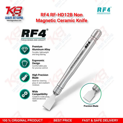 RF4 RF-HD12B Non-Magnetic Ceramic Knife – Non-Magnetic Ceramic Stencil Scraper for BGA Solder Paste Removal