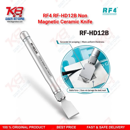 RF4 RF-HD12B Non-Magnetic Ceramic Knife – Non-Magnetic Ceramic Stencil Scraper for BGA Solder Paste Removal