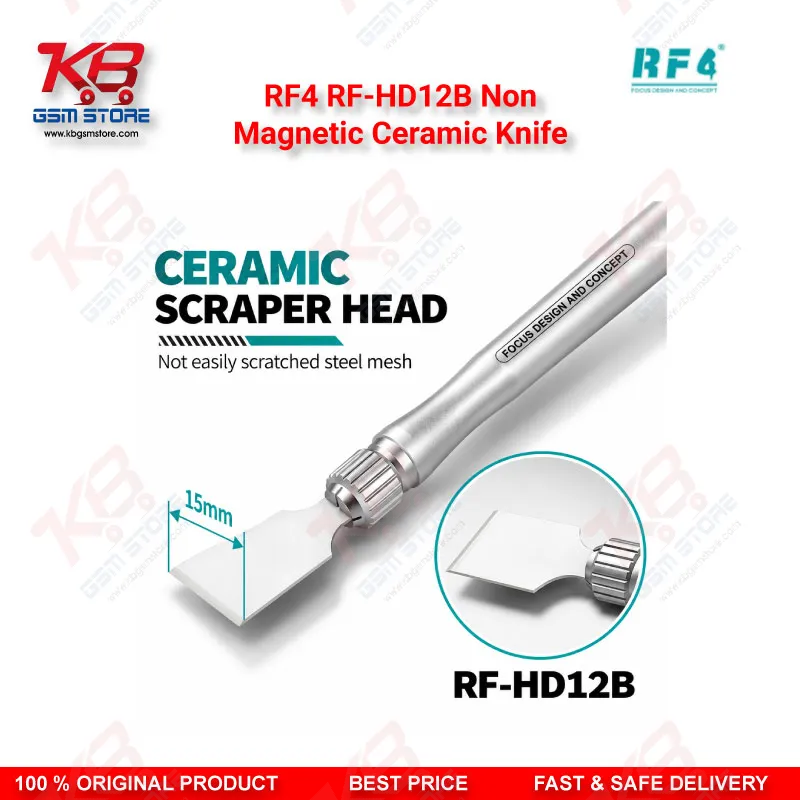 RF4 RF-HD12B Non-Magnetic Ceramic Knife – Non-Magnetic Ceramic Stencil Scraper for BGA Solder Paste Removal