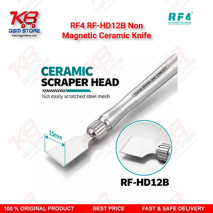 RF4 RF-HD12B Non-Magnetic Ceramic Knife – Non-Magnetic Ceramic Stencil Scraper for BGA Solder Paste Removal