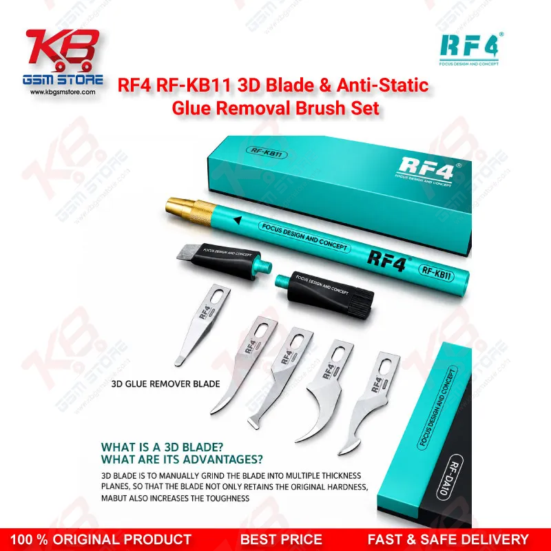 RF4 RF-KB11 3D Blade & Anti-Static Glue Removal Brush Set