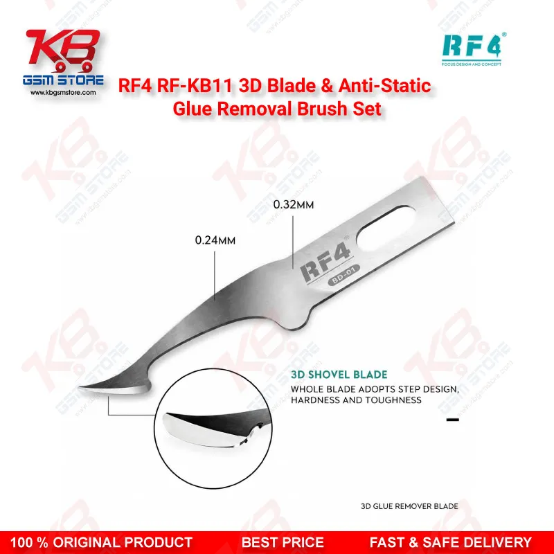 RF4 RF-KB11 3D Blade & Anti-Static Glue Removal Brush Set