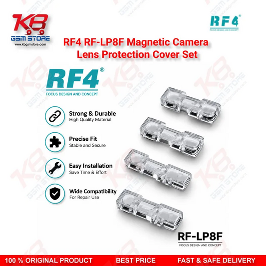 RF4 RF-LP8F Magnetic Camera Lens Protection Cover Set for iPhone X to 17 Pro Max – 8-Piece Camera Module Protector