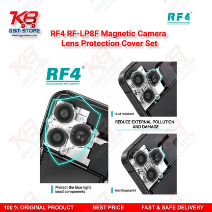 RF4 RF-LP8F Magnetic Camera Lens Protection Cover Set for iPhone X to 17 Pro Max – 8-Piece Camera Module Protector