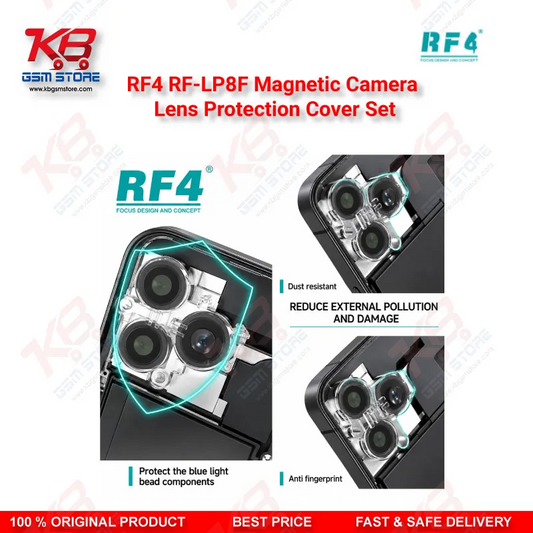 RF4 RF-LP8F Magnetic Camera Lens Protection Cover Set for iPhone X to 17 Pro Max – 8-Piece Camera Module Protector