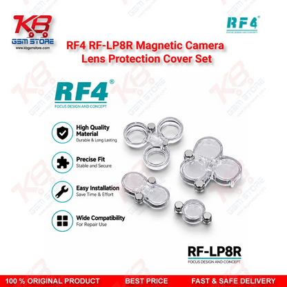 RF4 RF-LP8R Magnetic Camera Lens Protection Cover Set – 8-Variant iPhone Camera Module Dust Guard (X to 17 Pro Max)