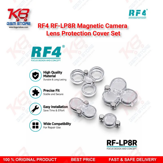 RF4 RF-LP8R Magnetic Camera Lens Protection Cover Set – 8-Variant iPhone Camera Module Dust Guard (X to 17 Pro Max)