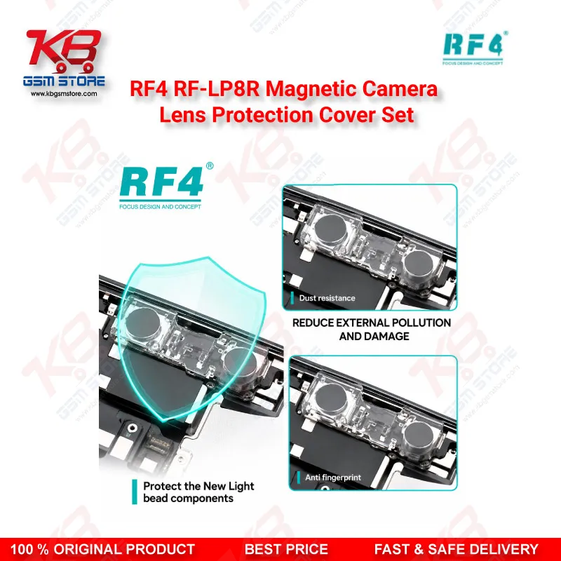 RF4 RF-LP8R Magnetic Camera Lens Protection Cover Set – 8-Variant iPhone Camera Module Dust Guard (X to 17 Pro Max)