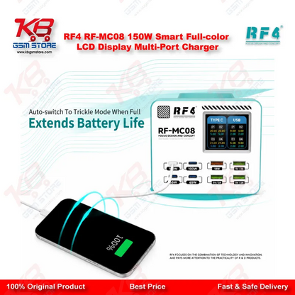 RF4 RF-MC08 150W Smart Full-Color LCD Multi-Port Charging Station