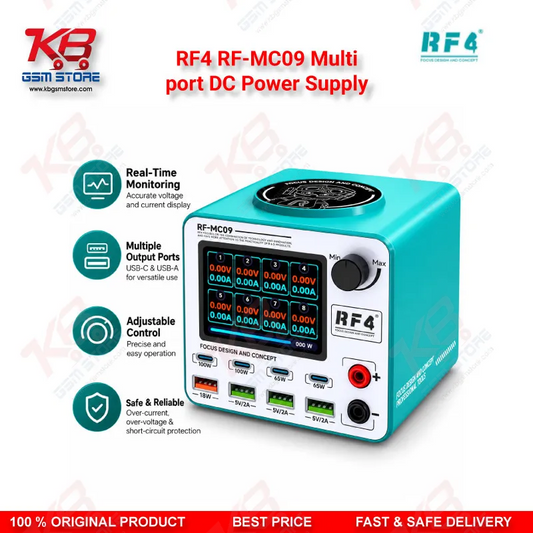 RF4 RF-MC09 Multi-Port DC Power Supply with Wireless Charging & 100W Fast Charge