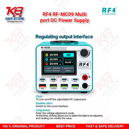 RF4 RF-MC09 Multi-Port DC Power Supply with Wireless Charging & 100W Fast Charge