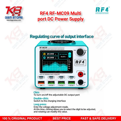 RF4 RF-MC09 Multi-Port DC Power Supply with Wireless Charging & 100W Fast Charge