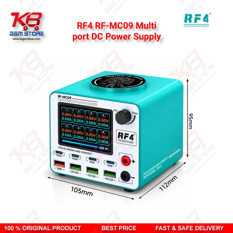RF4 RF-MC09 Multi-Port DC Power Supply with Wireless Charging & 100W Fast Charge