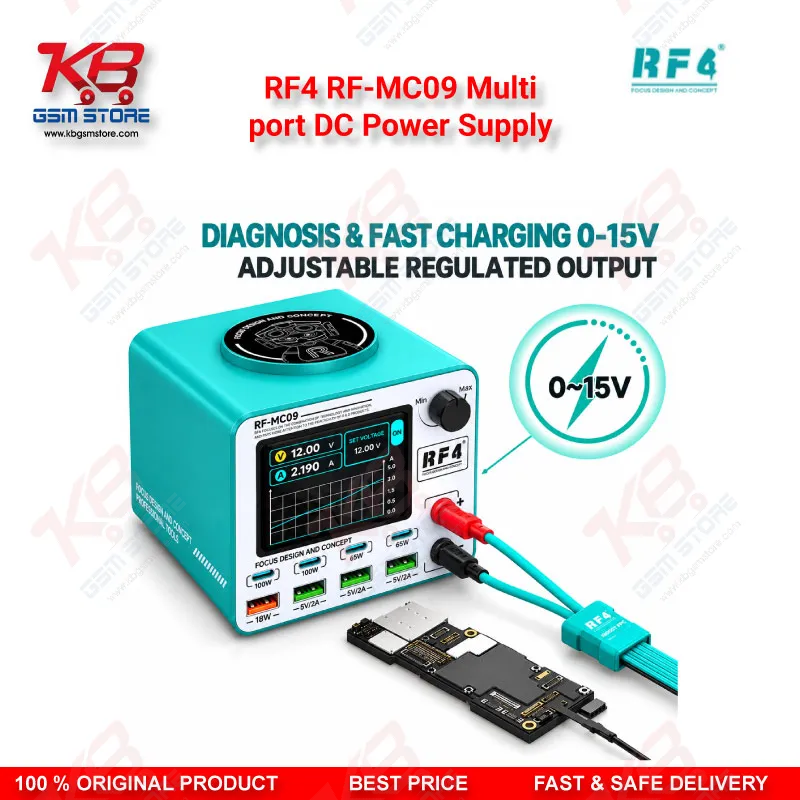 RF4 RF-MC09 Multi-Port DC Power Supply with Wireless Charging & 100W Fast Charge