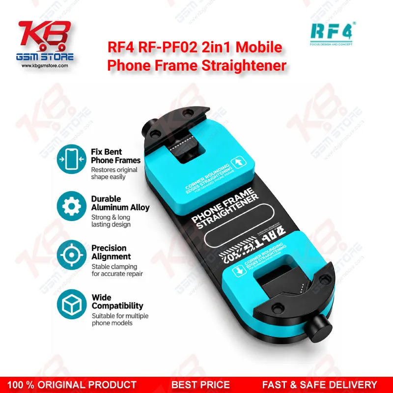 RF4 RF-PF02 2in1 Mobile Phone Frame Straightener – Aluminum Alloy Frame Aligner for Straight Edge and Curved Corner Correction