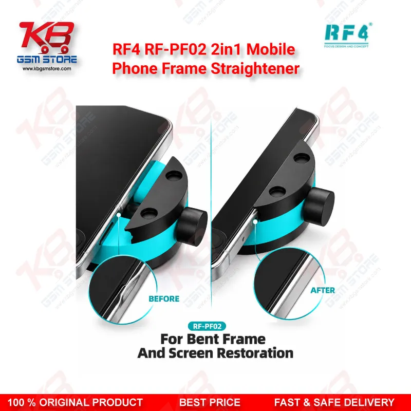 RF4 RF-PF02 2in1 Mobile Phone Frame Straightener – Aluminum Alloy Frame Aligner for Straight Edge and Curved Corner Correction