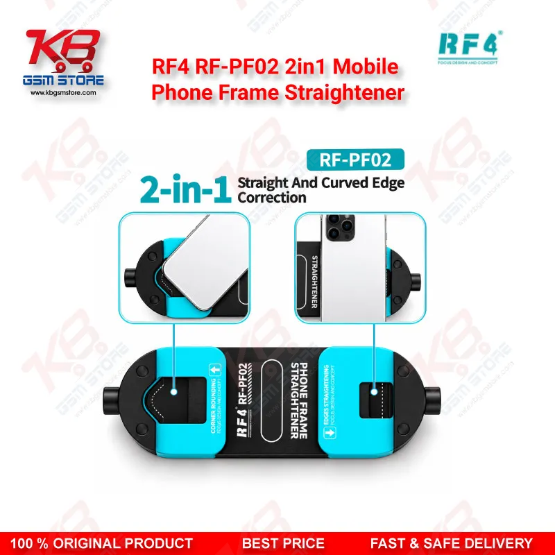 RF4 RF-PF02 2in1 Mobile Phone Frame Straightener – Aluminum Alloy Frame Aligner for Straight Edge and Curved Corner Correction