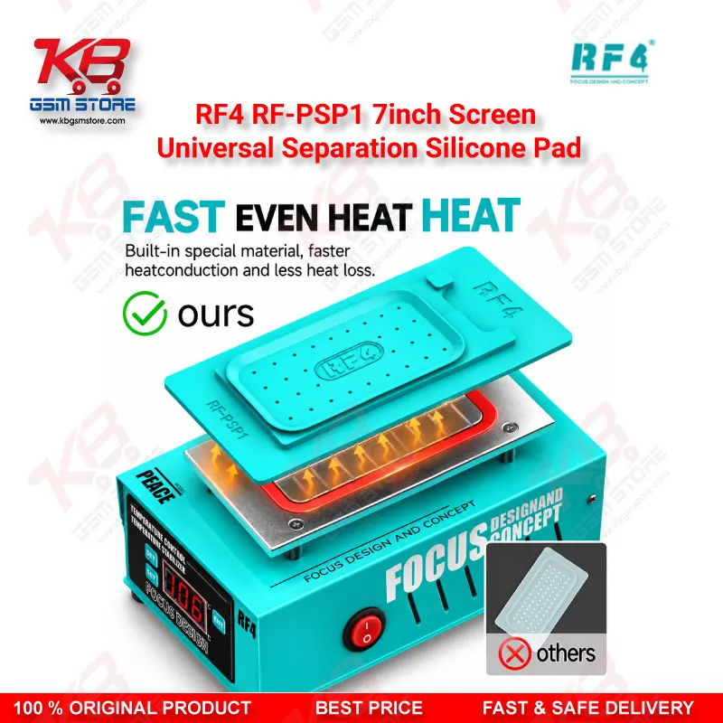 RF4 RF-PSP1 7inch Screen Universal Separation Silicone Pad – Magnetic Heat-Resistant Alignment Mat for Mobile Repair