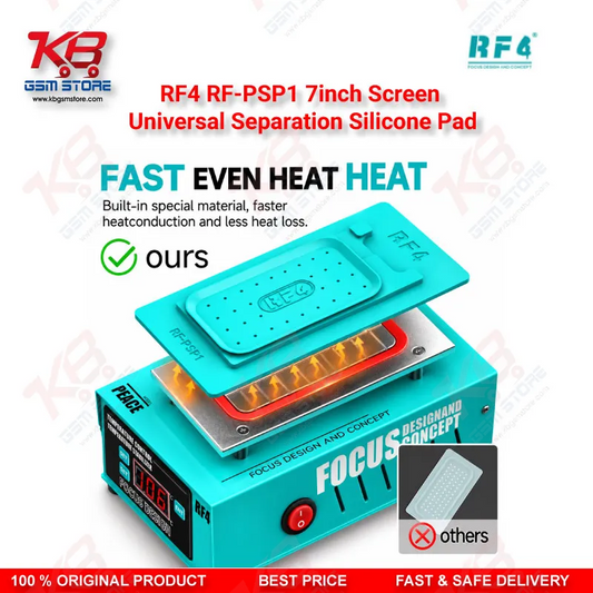 RF4 RF-PSP1 7inch Screen Universal Separation Silicone Pad – Magnetic Heat-Resistant Alignment Mat for Mobile Repair