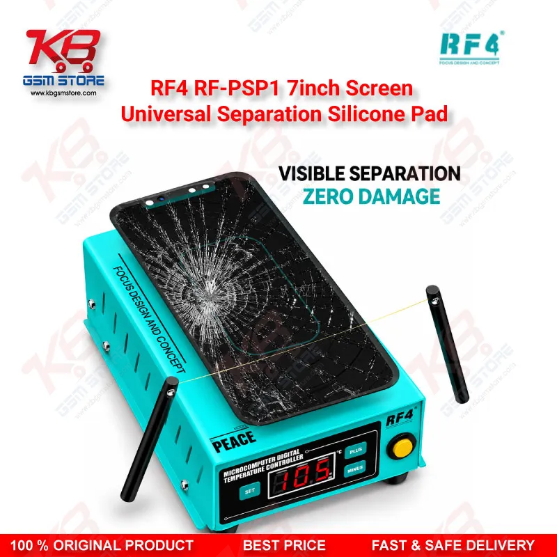 RF4 RF-PSP1 7inch Screen Universal Separation Silicone Pad – Magnetic Heat-Resistant Alignment Mat for Mobile Repair