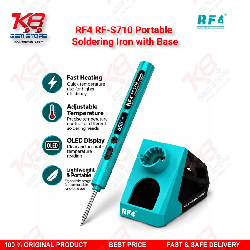 RF4 RF-S710 Portable Type-C Integrated Digital Soldering Iron with Base for PCB SMD Repair