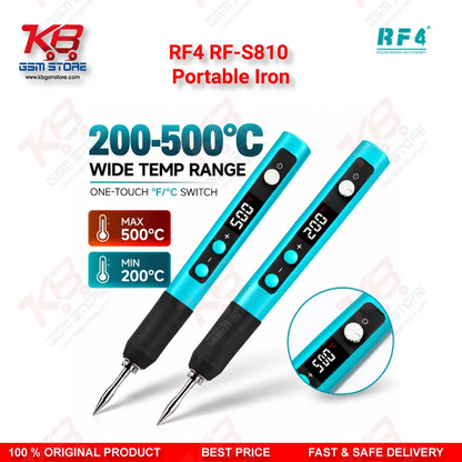 RF4 RF-S810 Portable Iron – Type-C Rechargeable Soldering Iron with 200-500°C Adjustable Temperature for Mobile Repair Technicians