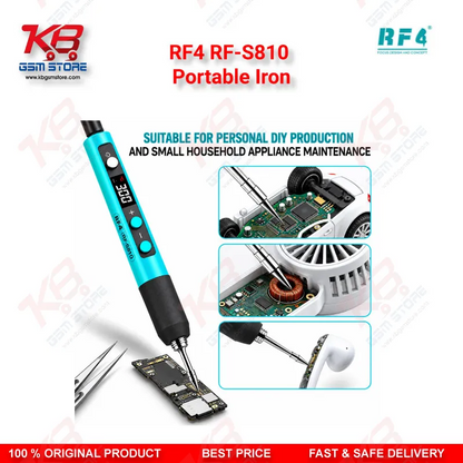 RF4 RF-S810 Portable Iron – Type-C Rechargeable Soldering Iron with 200-500°C Adjustable Temperature for Mobile Repair Technicians