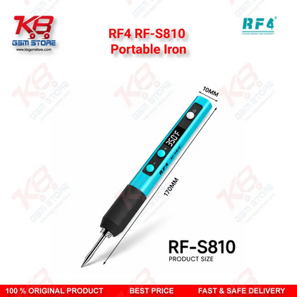 RF4 RF-S810 Portable Iron – Type-C Rechargeable Soldering Iron with 200-500°C Adjustable Temperature for Mobile Repair Technicians