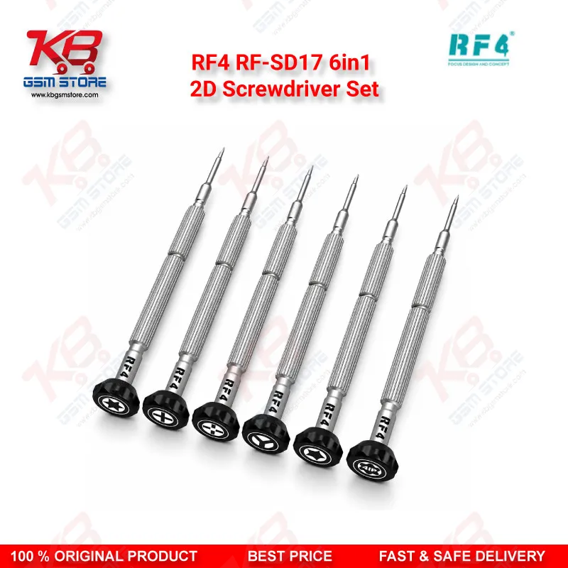 RF4 RF-SD17 6in1 2D Screwdriver Set – Magnetic S2 Steel Precision Screwdriver Kit for Mobile Phone Repair