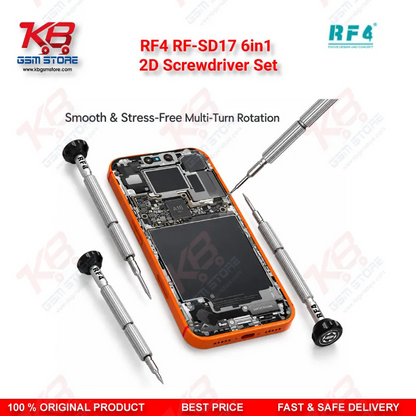 RF4 RF-SD17 6in1 2D Screwdriver Set – Magnetic S2 Steel Precision Screwdriver Kit for Mobile Phone Repair