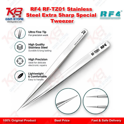 RF4 RF-TZ01 Stainless Steel Extra Sharp Special Tweezer