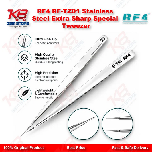 RF4 RF-TZ01 Stainless Steel Extra Sharp Special Tweezer