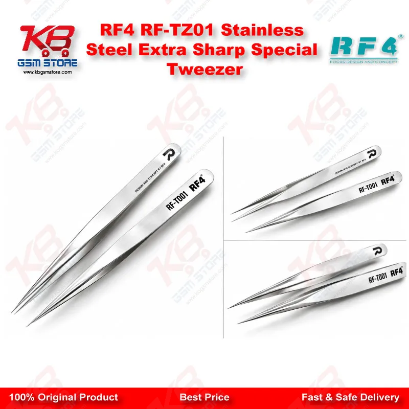 RF4 RF-TZ01 Stainless Steel Extra Sharp Special Tweezer