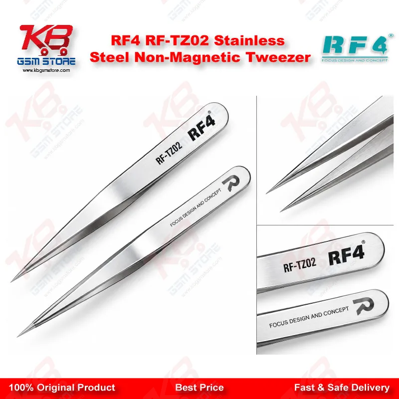 RF4 RF-TZ02 Stainless Steel Non-Magnetic Tweezer
