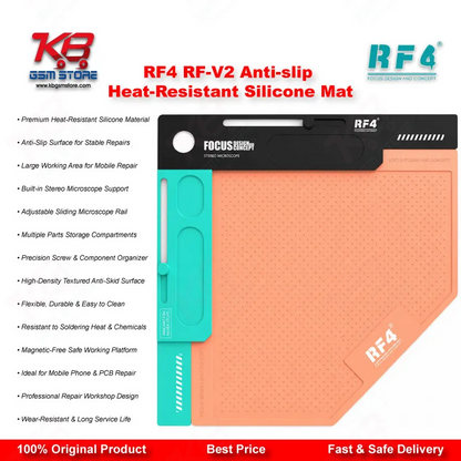 RF4 RF-V2 Anti-Slip Heat-Resistant Silicone Repair Mat – Mobile Phone Workbench Mat
