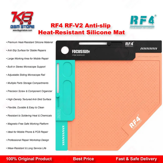 RF4 RF-V2 Anti-Slip Heat-Resistant Silicone Repair Mat – Mobile Phone Workbench Mat