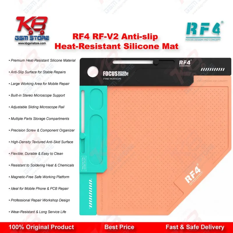 RF4 RF-V2 Anti-Slip Heat-Resistant Silicone Repair Mat – Mobile Phone Workbench Mat