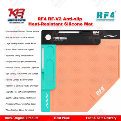 RF4 RF-V2 Anti-Slip Heat-Resistant Silicone Repair Mat – Mobile Phone Workbench Mat